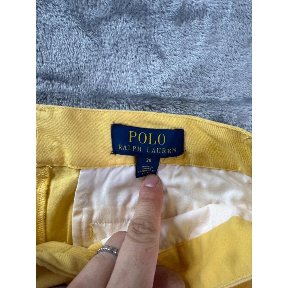 Polo Ralph Lauren Shorts Boys Size 20 Yellow Chino Embroidered